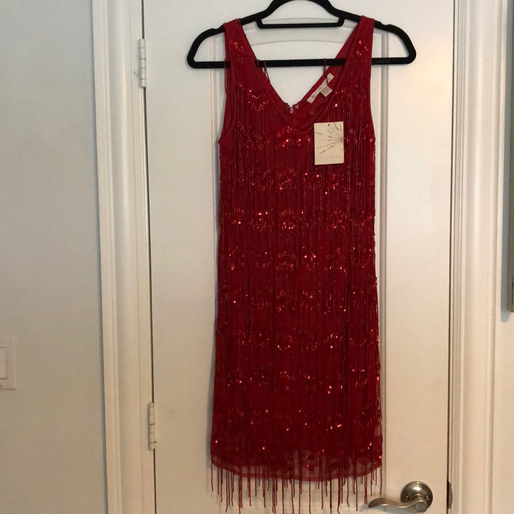 Red Sexy Zipper Back Boston Proper Swingers Dress